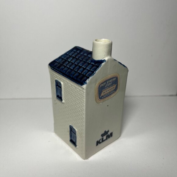KLM Blue Delftware Miniature House Bottle *empty* - Picture 3 of 11